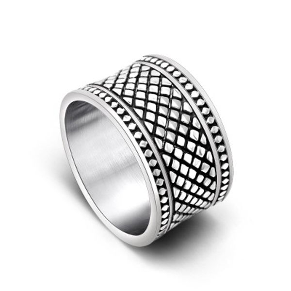 

tlt 13mm wide cool man ring stainless steel mens rings wholesale male jewelry punk accessories k5667, Silver