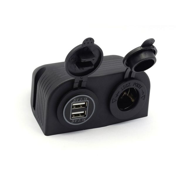 

balight 4.2a car motorcycle dual usb charger + 12v / 24v cigarette lighter panel for marine boat atv rv