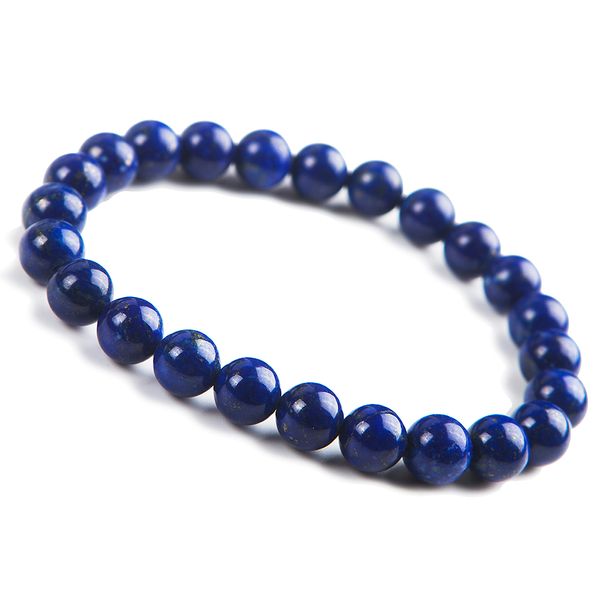 

100% deep blue natural lapis bracelet gemstone crystal lazuli gemstone 8mm fashion crystal round bead bracelets drop shipping, Golden;silver