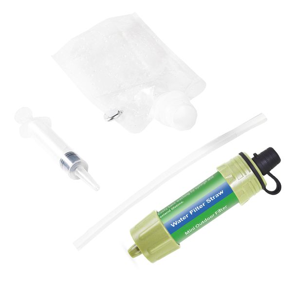 

2 pcs outdoor water filter straw water filtration system water purifier for emergency preparedness camping traveling backpacking