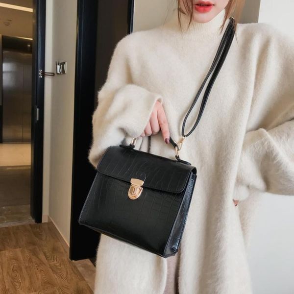 

women handbag alligator pu leather messenger bag for female ladies designer chain shoulder crossbody bag fashion small handbags