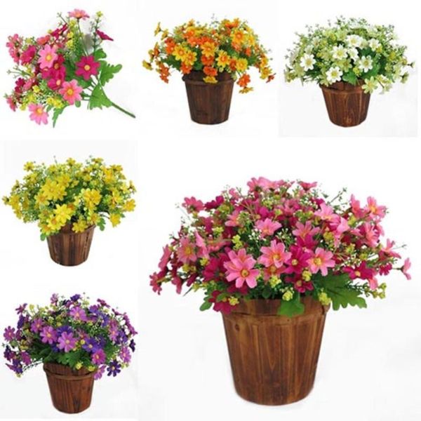 

1 bouquet 28 heads artificial fake cute daisy flower home wedding garden artificial plants decoration