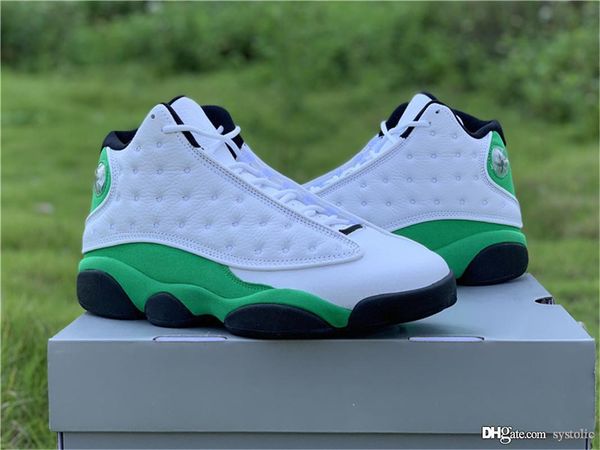 

2020 released authentic air 13 lucky green 13s white black 3m reflective real carbon fiber mens basketball shoes outdoor sneakers