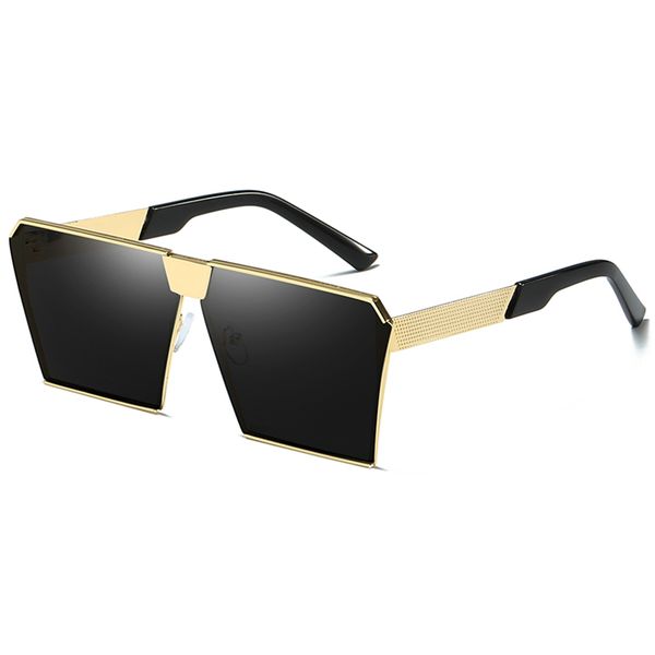 

high-end retro men's women's fashion brand sunglasses retro men's ladies large square glasses uv400 sunglasses quality, White;black