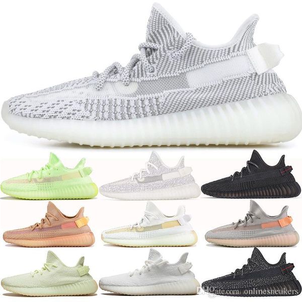 

men women running shoes black 3m reflective glow static clay true form hyperspace cream white butter trainers sports sneaker size 36-47