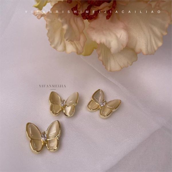 

10pcs/lot nail art gold net red butterfly shell cat's eye jewelry three-dimensional butterfly nail decoration, Silver;gold