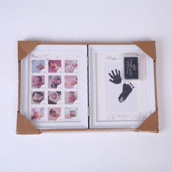 

newborn baby hand foot ink pad print infants full moon age growth p frame