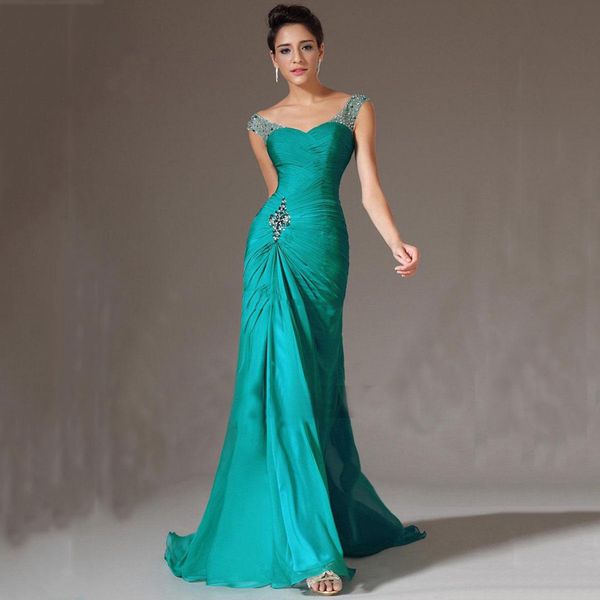 

custom off shoulder v neck mermaid evening dresses 2020 cap sleeves chiffon floor length beaded pleats long formal prom party gowns, Black;red