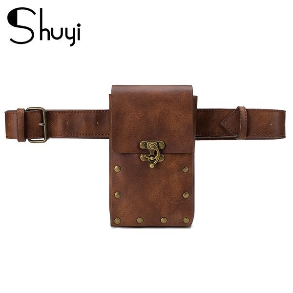 

женские 2020 новых панки женских сумок европейских и американских ретро открытые мешков мобильных телефонов изменить спорт небольших кармано