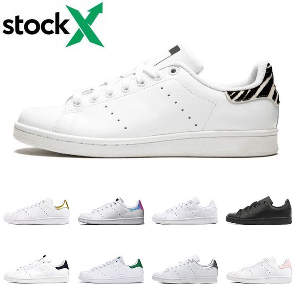 

2020 stock x fashion stan smith designer casual flat shoes oreo triple black white rainbow mens women sneakers 36-45