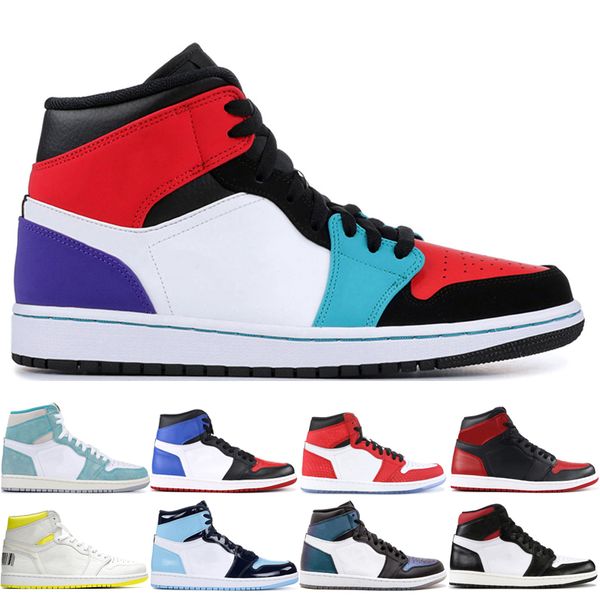 

1s Basketball shoes top men Multi-Color Gym red UNC Gold Top Spiderman banned 1 UNC Spiderman Obsidian Discoloration mens sports sneakers