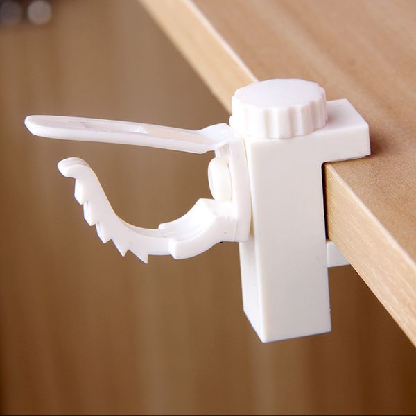

2pcs hooks adjustable rod clip self bracket pole drapery hook holder home room clothes towel pads sundries organizer tools #lr3