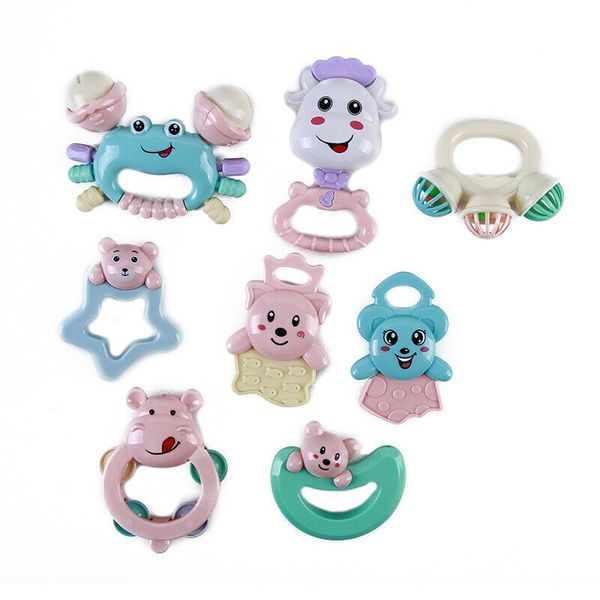 

7 pcs/set baby rattles toys teether hand bells teething development infant early educational baby rattles toys