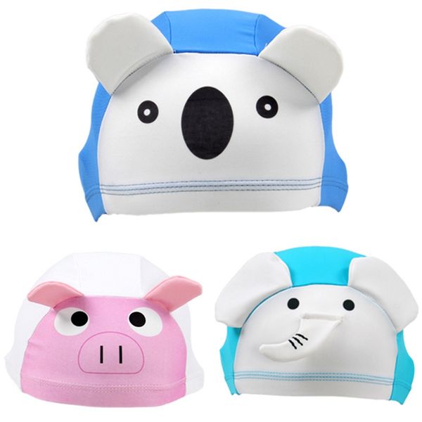 

swimming caps girl boy cartoon animal shape anti-slip hat children kids headwear sportswear accessories new