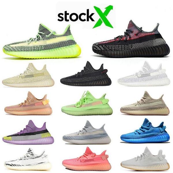

kanye west 2019 gid glow в dark clay правда форма hyperspace мужские светоотражающие кроссовки женщины спорт d дизайнер тапки
