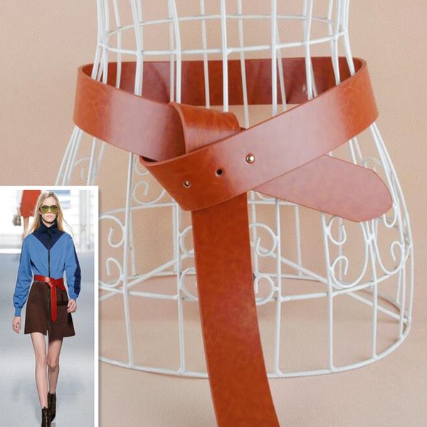 

luxury cummerbunds fashion knotted women's belts autumn and winter decorative waist belt leather cummerbund wide belts women, Black;brown