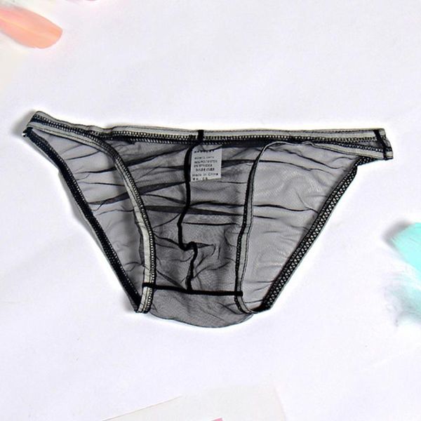 

men's sheer see-through bikini briefs underwear thong g-string underpants, Black;white