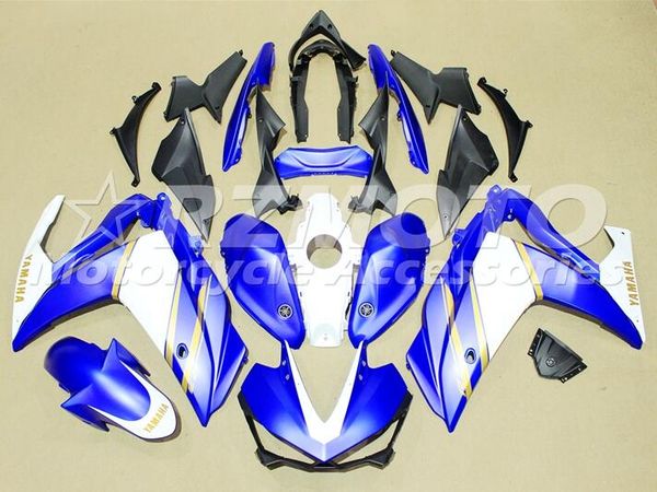 

4gifts new injection abs motorcycle fairing kit for yamaha r3 r25 2014 2015 2016 14 15 16 cowlings bodywork set matte blue white fr
