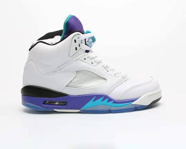 

with box)2020 5 bel-air white basketball shoes men white grape sneaker