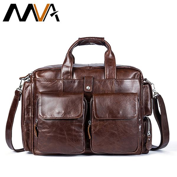

mva business men briefcases bag for men's genuine leather computer bags lawyer messenger bag men leather lapbriefcases totes