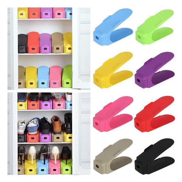 

прочный пластиковый обуви организатор индивидуальный сдвоенных обуви хранения стойку современный двухместный очистка хранения обуви стойки п