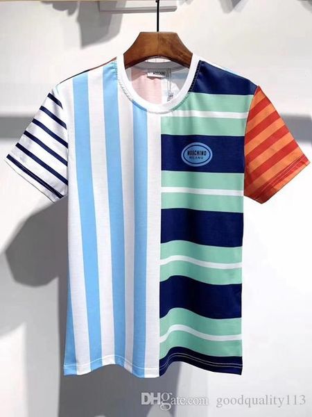 

высококачественный бренд футболка итальянская роскошь мода мужская одежда летняя повседневная streetwear футболка rivet хлопок смешать crew, White;black