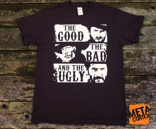 

the good the bad and ugly - clint eastwood western movie new fashion cool casual t shirts fashion summer beer t shirts, White;black