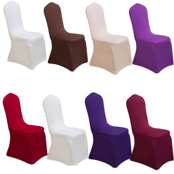 

1x solid spandex chair cover multicolor wedding party banquet dining room decor