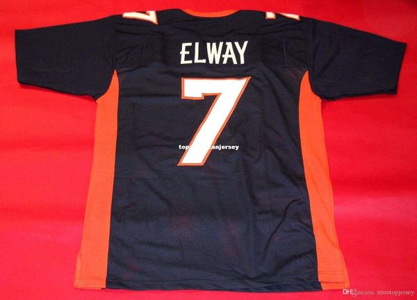 

retro #7 john elway custom mitchell & ness jersey bule mens stitching s-5xl,6xl football jerseys running, Black;blue