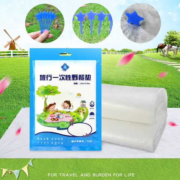 

2019 new hiking outdoor portable picnic ground mat waterproof camping blanket disposable
