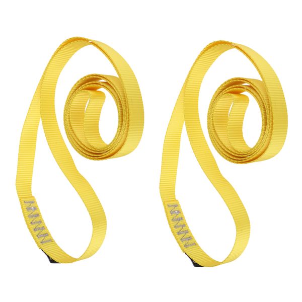 

2pcs nylon sling runner 35kn rock climbing loop descending webbing strap