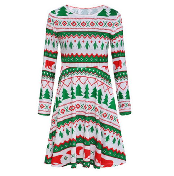 

женское платье рождественский костюм печати с длинным рукавом платье мода прилив с длинным рукавом шею колледж стиль марка высокое качество, Black;gray