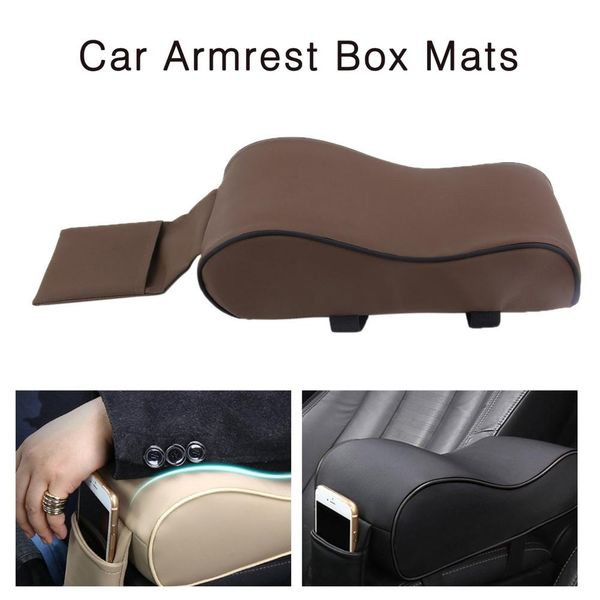 

universal car armrest center consoles mat car interior armrest pad pu leather styling box pad liner mat cushion