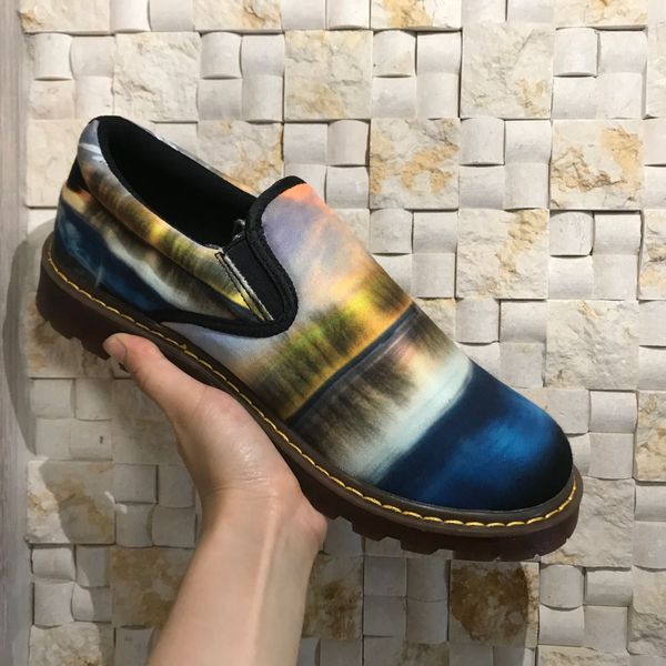 

men slip-on loafers suede moccasins spring summer driving shoes male printed comfortable light footwear soft flats shoes sneakers, Black