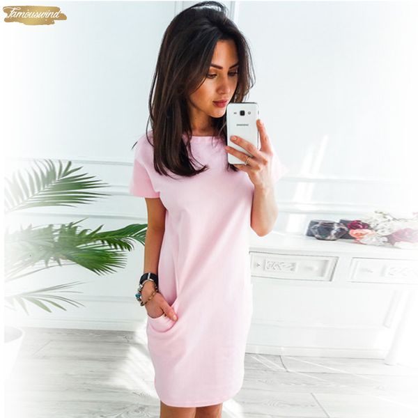 

party dress o neck short sleeve solid loose straight fashion pockets elegant vintage casual vestidos women summer, Black;gray