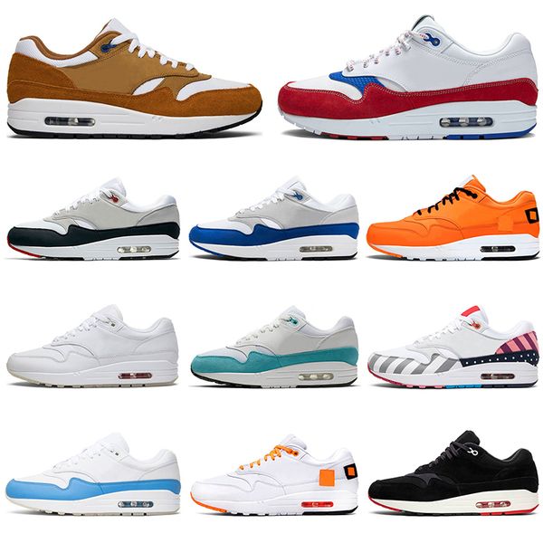 

2019 vintage running shoes 87 men women 1 puerto rico parra bred white university blue 87s designer mens trainers sports sneakers size 36-45