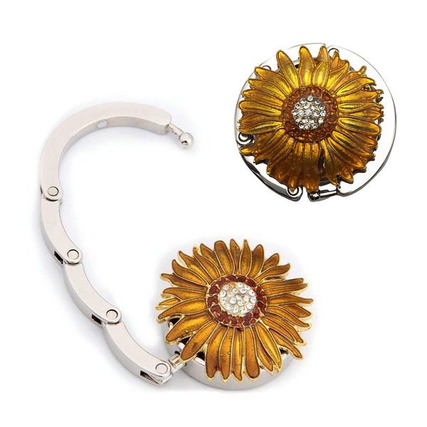 

metal table round rhinestone hook flower purse hanger folding holder hand bag