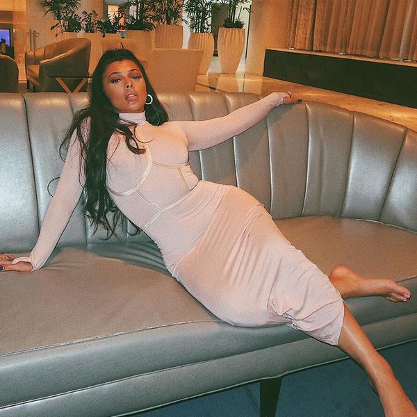 

autumn and winter long part dress long sleeve cotton dress bag hip dress, White;black