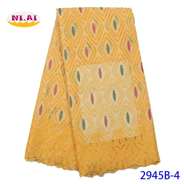 

niai yellow african dry cotton lace fabrics 2019 embroidery lace material swiss voile in switzerland xy2945b-4, Pink;blue