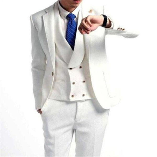 

three-piece (jacket + pants + vest) men suit wedding groom groomsmen dress men's ball party suits dress custom costume hommet, White;black