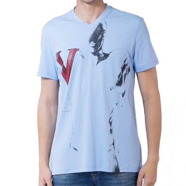 

summer men's t shirt v printed men's slim fit cotton v-neck short sleeve t-shirt m-3xl for sales, White;black