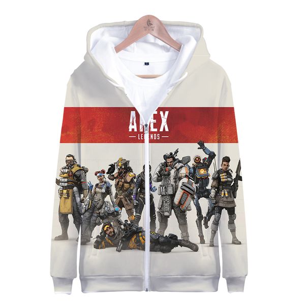 

2019 new 3d apex legends game zipper hoodies sweatshirt men/women spring casual harajuku zipper coats clothes plus size, Black