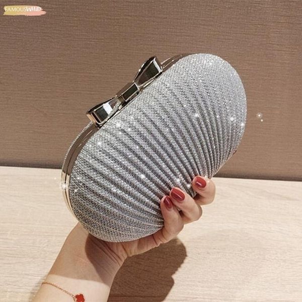 

fggs wedding bridal beaded women evening bag shoulder handbags elegant rhinestones clutch evening bag egg shape day clut