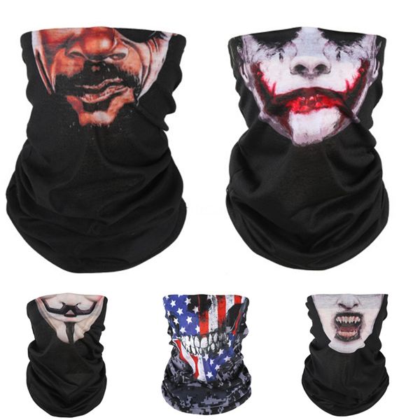 

3d skeleton skull seamless magic skull scarf face mask fishing cycling ski bandanas outdoor headband tube skull scarf men women neck #514#78, Blue;black