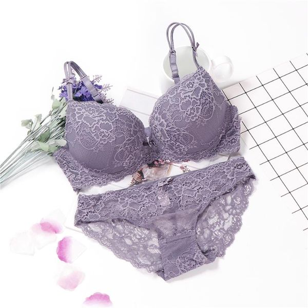 

lingerie set push up underwear women lace bra brief sets bralette set black purple skin, Red;black