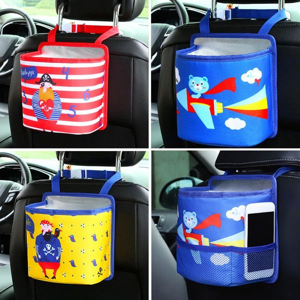 

multi-function portable hanging foldable leakproof universal travel car trash can bin bag garbage cute cartoon auto accessoires