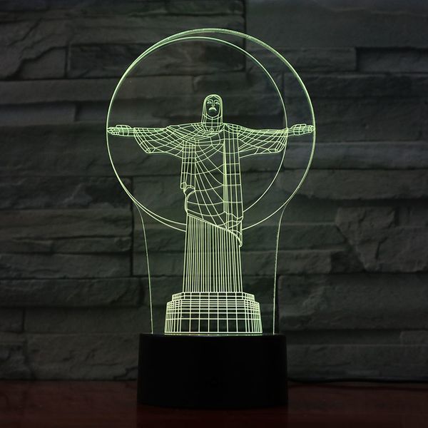 

christ the redeemer in brazil 3d lamp touch sensor visual light effect for bedroom decorative led night light lamp nightlight