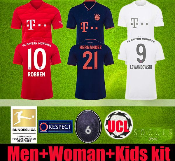 

19 20 bayern munich coutinho pavard soccer jersey 2019 2020 lewandowski muller perisic football shirt men+kids kit camisa de futebol, Black;yellow