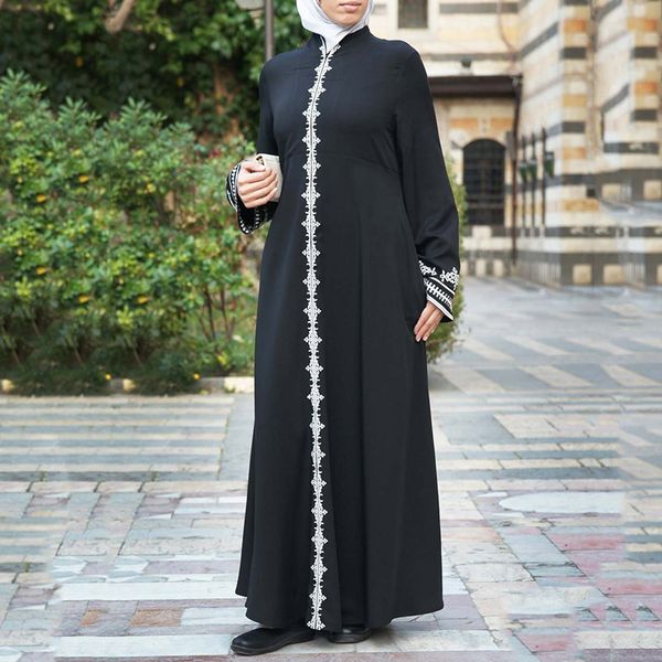 

ближний восток саудовская аравия мусульманский мода длинные рукава женщины вокруг шеи длинное платье рамадана мечети платье большой размер д, Red