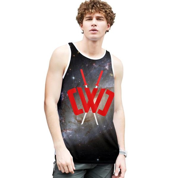 

men bodybuilding chad wild clay tank gym workout fitness sleeveless clothes singlet male summer casual hip hop vest jersey, White;black